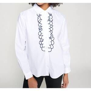 NEW VILAGALLO women's lionetta embroidered top in white
